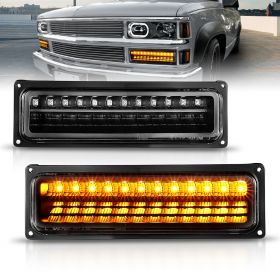 AmeriLite Black Parking Lights For Full Size/Blazer/Suburban : Sierra/Yukon - Passenger and Driver Side