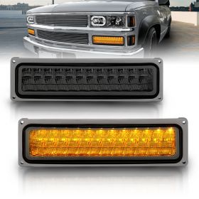 AmeriLite Smoke LED Parking Turn Signal Lights Set For Full Size/Blazer/Suburban : Sierra/Yukon - Passenger and Driver Side