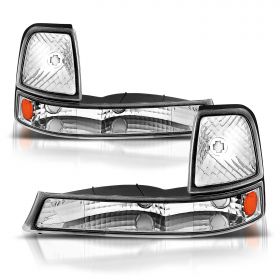 AmeriLite Bumper Lights Euro Amber For Ford Ranger - Passenger and Driver Side