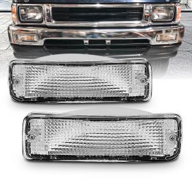 AmeriLite Bumper Lights Clear For Toyota Pickup - Passenger and Driver Side