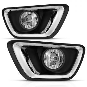 AmeriLite for 2015-2020 Chevy Colorado Fog Light Bumper Lamp Assembly Set Bulbs Bezel included - Passenger and Driver Side