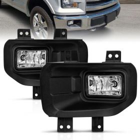 AmeriLite for Ford F150 Fog Light Bumper Lamp Assembly Set Bulbs Bezel included - Passenger and Driver Side