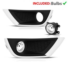 [Glass Lens] 2017-2018 Jeep Compass Bumper Fog Lights w/wire+Switch 2017 2018