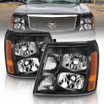 AmeriLite for 2002-2006 Cadillac Escalade HID Type Black Replacement Headlights Pair w/DRL & Bulb included - Passenger and Driver Side