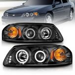 AmeriLite Projector Replacement Headlights LED Halo Black For Chevy Impala - Passenger and Driver Side