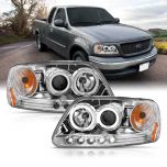 AmeriLite Chrome Projector Headlights CCFL Halo for Ford F-150 - Passenger and Driver Side