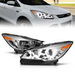 AmeriLite Black Projector Headlights U Bar for Ford Escape - Passenger and Driver Side