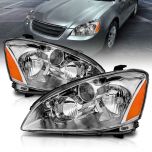 AmeriLite Chrome Replacement Headlights Set For 02-04 Altima - Passenger and Driver Side