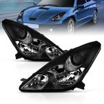 AmeriLite Headlights Black For Toyota Celica - Passenger and Driver Side