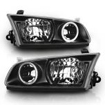 AmeriLite Black Replacement Headlights LED Halo Set For Toyota Camry - Passenger and Driver Side