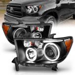 AmeriLite Black Projector Headlights CCFL Halo for Toyota Tundra/Sequoia - Passenger and Driver Side