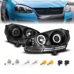 AmeriLite Headlights Black (CCFL Halo) For Volkswagen Rabbit(Golf)/Jetta Gen5/Wagon - Passenger and Driver Side