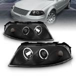 AmeriLite G2 Projector Headlights Halo Black For Volkswagen Passat - Passenger and Driver Side