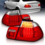 AmeriLite 4 Door L.E.D Taillights Red/Clear 4 Pcs For Bmw 3 Series E46 - Passenger and Driver Side