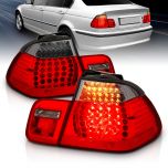 AmeriLite 4 Door L.E.D Taillights Red/Smoke 4 Pcs For Bmw 3 Series E46 - Passenger and Driver Side