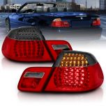 AmeriLite Convertible L.E.D Taillights Set Red/Smoke 4 Pcs For Bmw 3 Series E46 - Passenger and Driver Side