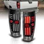 AmeriLite Black LED Replacement Brake Tail Lights Set For Chevy Avalanche - Passenger and Driver Side