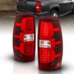 AmeriLite Red/Clear LED Tail Lights For Chevy Avalanche - Passenger and Driver Side