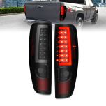 AmeriLite for 2004-2012 Chevy Colorado GMC Canyon Smoke Black C-Type LED Tube Tail Lights Pair - Passenger and Driver Side