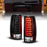 AmeriLite Black Replacement LED Tail Lights for Chevy Tahoe / Suburban / Yukon - Passenger and Driver Side