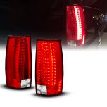 AmeriLite Red/Clear LED Tail Lights G5 For Chevy Tahoe / Suburban / Yukon - Passenger and Driver Side
