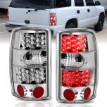 AmeriLite Chrome LED Replacement Brake Tail Lights Set For Chevy Tahoe / Suburban : GMC Yukon - Passenger and Driver Side