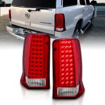 AmeriLite Red/Clear LED Tail Lights For Cadillac Escalade - Passenger and Driver Side