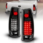 AmeriLite Black Rear Brake LED Tail Lights Set For Chevy Full Size - Passenger and Driver Side