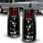AmeriLite Black Replacement Brake Tail Lights Set For Chevy GMC Full Size Silverado Suburban Tahoe Sierra - Passenger and Driver Side