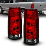 AmeriLite Red/Smoke Replacement Brake Tail Lights Set For Chevy GMC Full Size Silverado Suburban Tahoe Sierra - Passenger and Driver Side