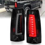 AmeriLite for 1988-1999 Chevy GMC C/K Full Size Tahoe Suburban C-Type LED Tube Tail Lights Set - Passenger and Driver Side (Smoke)