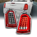 AmeriLite Chrome Full Intense LED Parking Light Bar Brake and Reverse Tail Lights For 2011-2014 Chrysler 300