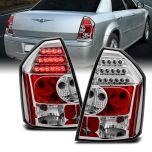 AmeriLite LED Chrome Replacement Taillights Set For Chrysler 300/300C - Passenger and Driver Side