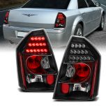 AmeriLite L.E.D Taillights Black For Chrysler 300/300C - Passenger and Driver Side