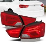 AmeriLite 2014-2020 For Impala Sedan LED Tube Replacement Taillight Ruby Red Rear Lamp Set - Driver and Passenger Side