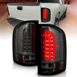 AmeriLite for 2007-2013 Chevy Silverado | GMC Sierra Heavy Duty Smoke LED Tube Taillights Rear Lamp Assembly Set - Passenger and Driver Side