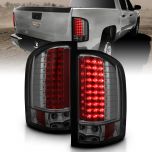 AmeriLite for 2007-2013 Chevy Silverado 1500/2500/3500 & GMC Sierra 3500HD Smoke LED Replacement Taillights Assembly - Passenger and Driver Side