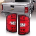 AmeriLite Red Replacement Brake Tail Light Set For Chevy Silverado w/Bulb and Harness