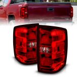 AmeriLite for 2015-2021 Chevy Silverado 1500 2500 3500 Clear Red OE Factory Replacement Rear Tail Light Pair - Passenger and Driver Side
