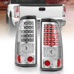 AmeriLite Chrome LED Replacement Brake Tail Lights Set For 03-06 Chevy Silverado - Passenger and Driver Side