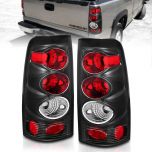 AmeriLite Black Replacement Brake Tail Lights For Chevy Silverado : GMC Sierra - Passenger and Driver Side
