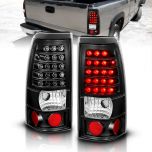 AmeriLite Black LED Replacement Brake Tail Lights Set For 99-02 Chevy Silverado : 99-06 GMC Sierra - Passenger and Driver Side