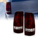 AmeriLite Dark Red Replacement Brake Tail Lights For 1999-2002 Chevy Silverado : 99-06 GMC Sierra - Passenger Right and Driver Left Side