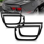AmeriLite for 2010-2013 Chevy Camaro 5th gen 4Pcs Tail Light Matte Black Bezel Covers - Passenger and Driver Side