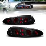 AmeriLite Black Smoke Replacement Brake Taillights Set For Chevy Camaro - Passenger and Driver Side