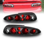 AmeriLite Replacement Taillights Black For 93-02 Chevy Camaro - Passenger and Driver Side