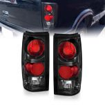 AmeriLite Black Euro Tail Lights For Chevy S-10 / G.M.C Sonoma - Passenger and Driver Side