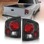 AmeriLite for 94-04 Chevy S-10 / GMC Sonoma Black Replacement Brake Lamp Tail Lights Assembly Set - Passenger and Driver Side