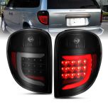 AmeriLite C-Type LED Tube Smoke Black Replacement Tail Light Assembly for 2004-2007 Dodge Grand Caravan for Chrysler Town & Country - Driver and Passenger Side