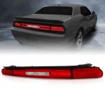 AmeriLite for 2008-2014 Dodge Challenger Coupe Red LED Tube Tail lights Brake Rear Lamp Set - Passenger and Driver Side